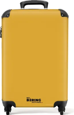 Produktbild von NoBoringSuitcases.com® Koffer Handgepäck Trolley Rollkoffer Kleine Reisekoffer mit 4 Rollen - Gelb - Einfarbig - Cabin Size < 55x40x23 cm & 55x40x20 cm - Fotokoffer - Kabinenkoffer - BoardgepäckHandgepäck Koffer 55x35x20 cm, 36L,