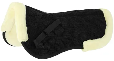 Image de Equitheme : Sous-selle en mesh hexagonal, couleur noire. Tailles : Full, Full