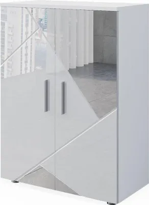 Produktbild von Midischrank Vicco Irma Weiß Hochglanz mit Einsätzen 60 x 81 cm, Model 39624