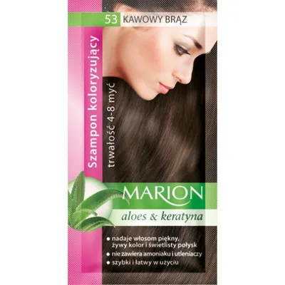 A product shot of a hair dye packaging with a model's face and hair.