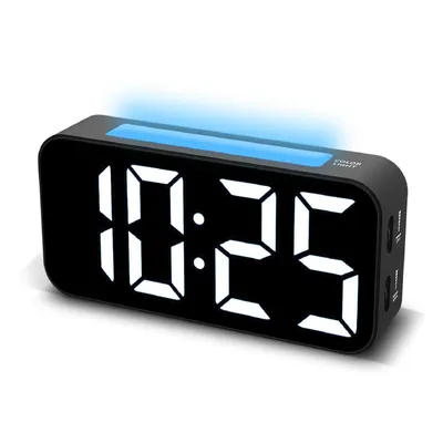 Produktbild von Digitale Wecker mit Nachtlicht RGB 8 Farben – 2 Alarme, Snooze, LED Tischwecker