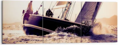 Produktbild von Bild auf Leinwand - Leinwandbild - Meer Yacht Welle - 150x50cm - Wand Bild - Wanddeko - Wandbilder - Leinwanddruck - Bilder - Kunstdruck - Wanddekoration - Leinwand bilder - Wandkunst - CA150x50-3719