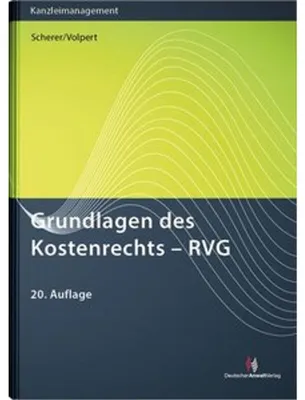 Produktbild von Grundlagen des Kostenrechts - RVG