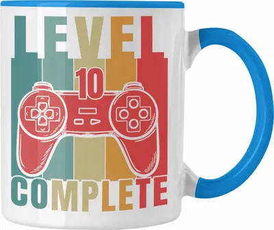 Produktbild von Trendation - 10. Geburtstag Junge Lustige Gamer Tasse Zocker Geschenk Gamer Gamergirl Geschenkidee Geburtstag 10er Geburtstag (Blau)