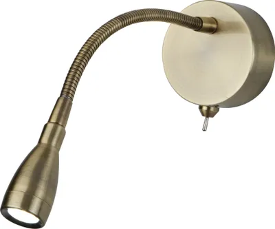 Immagine prodotto di Applique a LED con braccio flessibile in ottone antico 6500K bianco freddo con interruttore Luce di lettura