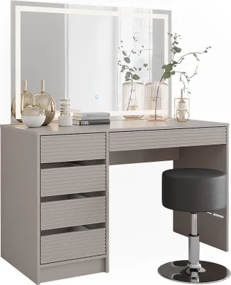 Produktbild von Schminktisch Vicco Sherry Cashmere 120 cm mit LED-Spiegel und Hocker, Model 51672