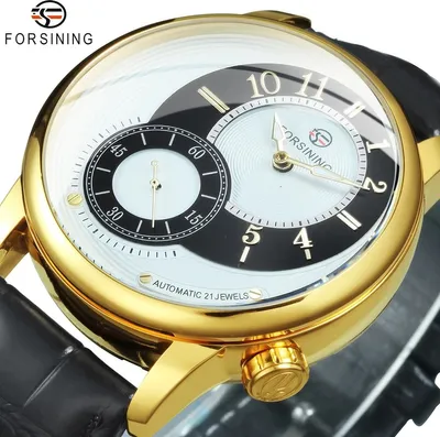 Produktbild von Forsining EL-21621 Herrenuhr Schwarz/Gold - Eleganz pur KP21621