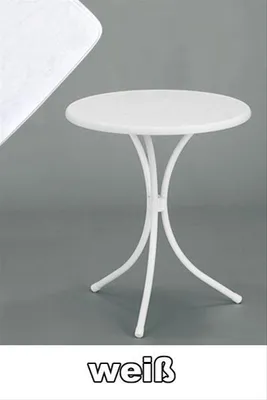 Produktbild von SIEGER Gartentisch / Bistrotisch rund Ø 60 cm weiß Stahl
