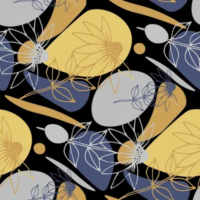 Produktbild von OUTDOOR DEKOSTOFFE OXFORD - Motiv gelb-blaues Muster mit Blumen I DR228