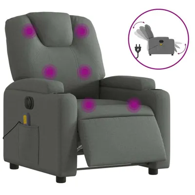 Immagine prodotto di vidaXL Sedia da massaggio elettrica in tessuto grigio scuro