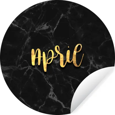 Produktbild von MuchoWow® Runde Wandtattoo - Wandsticker Tapete Aufkleber Zitat - Kalender - April - Gold Ø 100 cm Selbstklebend und Repositionierbar - Wandaufkleber - Kreis - Tapetenkreis - Wandbild rund - Schlafzimmerdekoration - Wanddeko - runde Tapete - Kunst für zu Hause