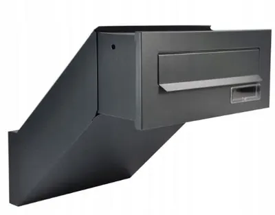 Produktbild von Alsten Tech Mauerdurchwurf Briefkasten für Haus Büro 3 Schlüssel Postkasten Einmauern Einbaubriefkasten mit Namensschild, Anthrazit Grau RAL 7016