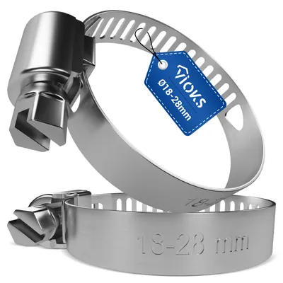 Zdjęcie produktu dla Zaciski do węży, opaski zaciskowe o średnicy 18-28 mm, zestaw 2 sztuk, do zmywarki i pralki