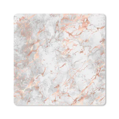 Produktbild von MuchoWow® Mauspad Mousepad Roségold - Marmor - Weiß - Gemustert 20x20 cm - Mousepads - Maus Mat - Pad - Mausunterlage - Desk Mat - Bureauartikeln