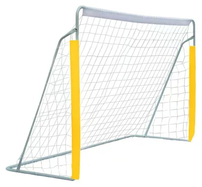 Zdjęcie produktu dla Brama do piłki nożnej, przenośna - szerokość 240 cm - stal nierdzewna - żółta - do użytku na zewnątrz i w ogrodzie - bramka treningowa