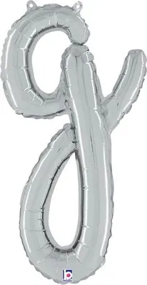 Produktbild von ABC14 Folienballon Buchstabe Skript Silber | G 61 cm