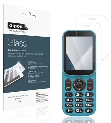 Produktbild von 2x Schutzfolie für Ufferson T185 - Anti-Shock 9H Folie dipos Glass Kunststoffglas