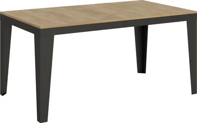 Produktbild von Ausziehbarer Tisch 90x160/420 cm Gestell Flame Evolution Eiche Natur Anthrazit