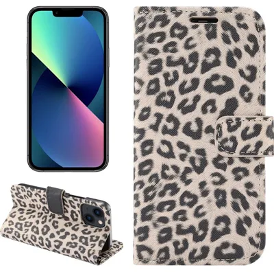 Produktbild von Mobigear Leopard iPhone 14 Plus Hülle, Klappetui mit Geldbörsenfunktion - Braun