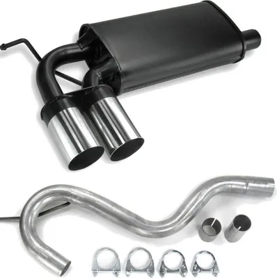 Produktbild von KDS Stahl Sportauspuff 2x76 rund Audi A3 8P mit Edelstahl Endrohr scharf Neu