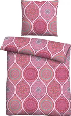 Produktbild von Traumhaft schlafen - Castell - Markenbettwäsche Baumwoll Renforce Bettwäsche 0040797 ORNAMENT color: pfirsich, size: 1x 135x200 cm + 1x 80x80 cm