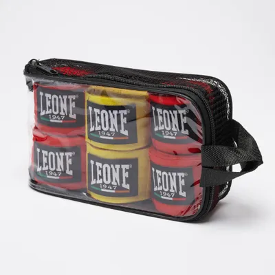 Image de LEONE 1947, Bandages de boxe multipack, lot de 3 - AB705P, unisexe - pour adultes, rouge et blanc