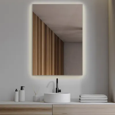 Produktbild von Coloray - Spiegel – Badspiegel LED Beleuchtung Wandspiegel Badezimmerspiegel – 70 cm x 50 cm - (Farbetemperatur: Neutralweiß 4000K)