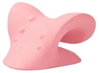 Image de Coussin de massage pour le cou, design ergonomique, soulagement de la douleur, couleur rose, sans fil