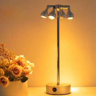 Produktbild von KUGI，LED Tischleuchte Kabellose LED Tischlampe mit 3000mAh Akku 4-Stufen-Licht, Touch-Dimmung, 3 Farbtemperaturen (3000K/4000K/6000K), 180°/320° verst