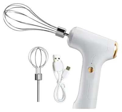 Produktbild von Kabelloser Handmixer, elektrischer Schneebesen, USB-wiederaufladbarer Handmixer, einstufig (Einzelkopf/Doppelkopf)
