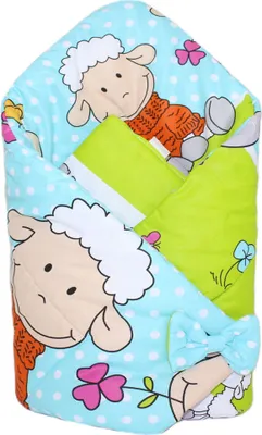 Produktbild von Babyhörnchen, Babynest, Schlafsack Steckkissen Pucktuch Einschlagdecke - D22 - Schaf Türkis