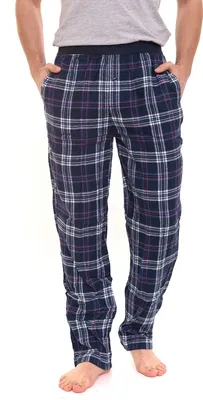 Produktbild von LIVERGY Herren Schlafanzug-Hose aus reiner Baumwolle Pyjama-Hose in Flanell-Qualität 390207_2201 Blau/Weiß/Rot, Größe:L