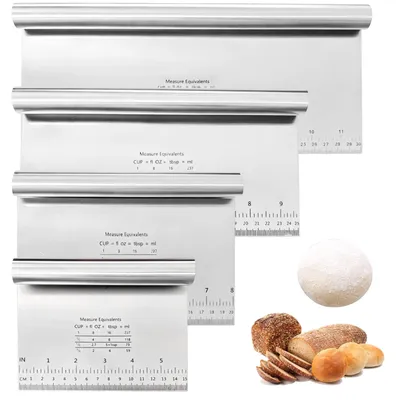 Productafbeelding van Set van 4 RVS Deegschabers, 15/20/25/30 cm