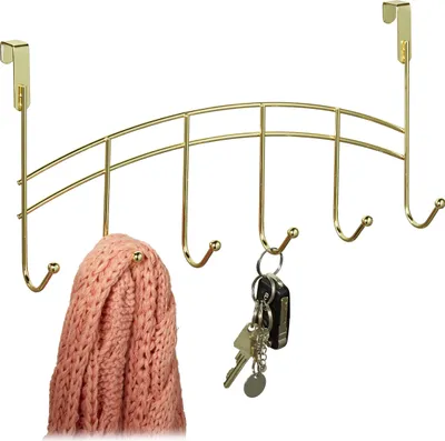 Produktbild von relaxdays Türgarderobe zum Einhängen 6 Haken