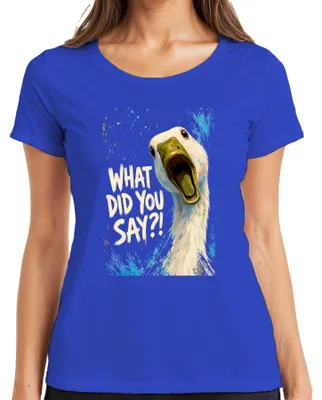 Immagine prodotto di "Cosa hai detto?!" T-shirt da donna, blu, taglia XXL, con scritta divertente e tono sarcastico