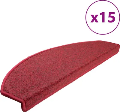 Produktbild von vidaXL Stufenmatten 15 Stk. 65x24x4 cm Rot Halbrund Groß