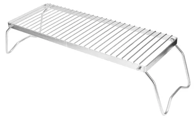 Obrázek produktu pro Přenosný grilovací rošt – nerezová ocel – skládací – příslušenství pro táborák – vaření venku – 44 x 16 cm – gril