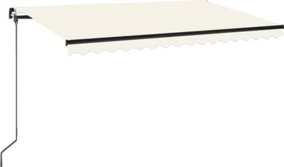Obrázok produktu pre vidaXL Markíza ručne výsuvná s LED 400x350 cm krémová