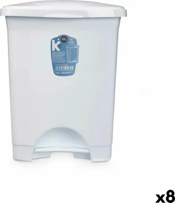 Obrázek produktu pro BigBuy Home Pedálový koš bílý plast 10 l (8 kusů)