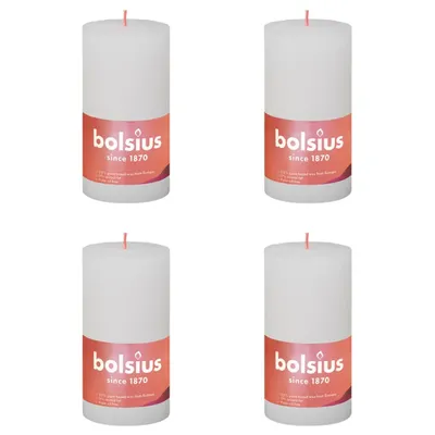 Obrázok produktu pre Bolsius Rustikálne stĺpové sviečky Shine 4 ks 130x68 mm Cloud White