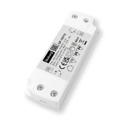 Immagine prodotto di Trasformatore LED illuburg 12 V  da 15 W, piatto, senza sfarfallio, silenzioso, per G4 e GU5.3, strisce LED, mobili, montaggio a incasso, alimentatore, driver, reattore, alimentatore