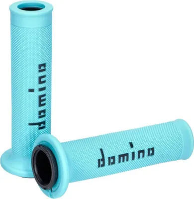 Produktbild von Griffe Satz Domino A010 On-Road türkis / schwarz mit offenen Enden
