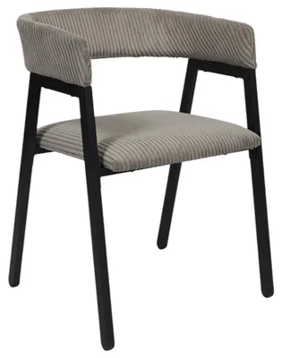 2er-Set Samtstühle Taupe, gepolstert, schwarzes Gestell