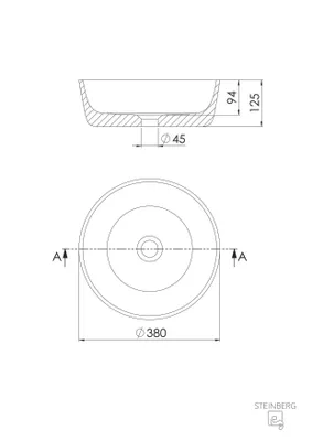 Produktbild von Steinberg Serie 540 Aufsatzwaschtisch, rund, 380x125mm, 540601052