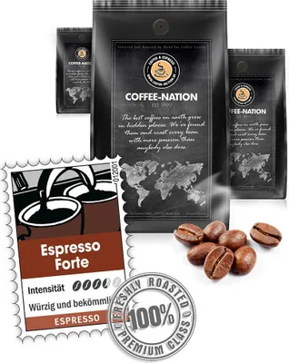 Produktbild von Kaffee ESPRESSO FORTE von Coffee-Nation, 500g Bohnen