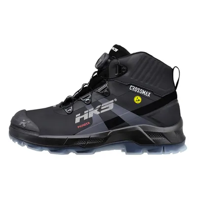 A black HKS Pioneer Crossmax S3 safety boot is shown against a white background.