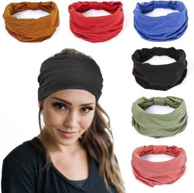 Produktbild von Elastisches Stirnband-Set für Damen – Breite Haarbänder für Yoga, Sport und Training