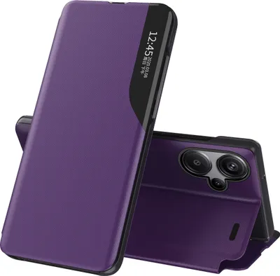 Obrázek produktu pro Flipové pouzdro pro Xiaomi Redmi Note 13 Pro+,Polyuretankůže pouzdro s okénkem a funkcí stojánku Fialová