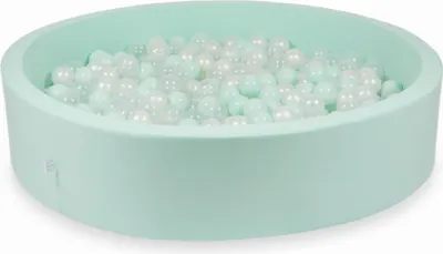 Image de Dry Mint Pool 130x30 avec 600 boules : Transparent, Nacré, Menthe claire
