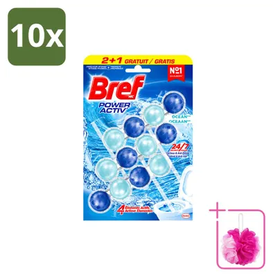 Produktbild von 10 x Bref Power Aktiv Toilettenstein Ocean - 3 x 50 g - Sparpackung - 10 Stücke